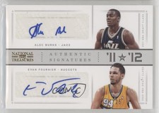 2012 Panini National Treasures Gold 17/25 Alec Burks Evan Fournier #72 Auto z7j