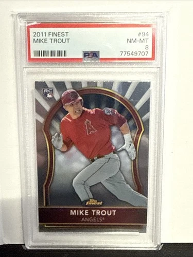 2011 FINEST #94 MIKE TROUT ROOKIE RC PSA 8