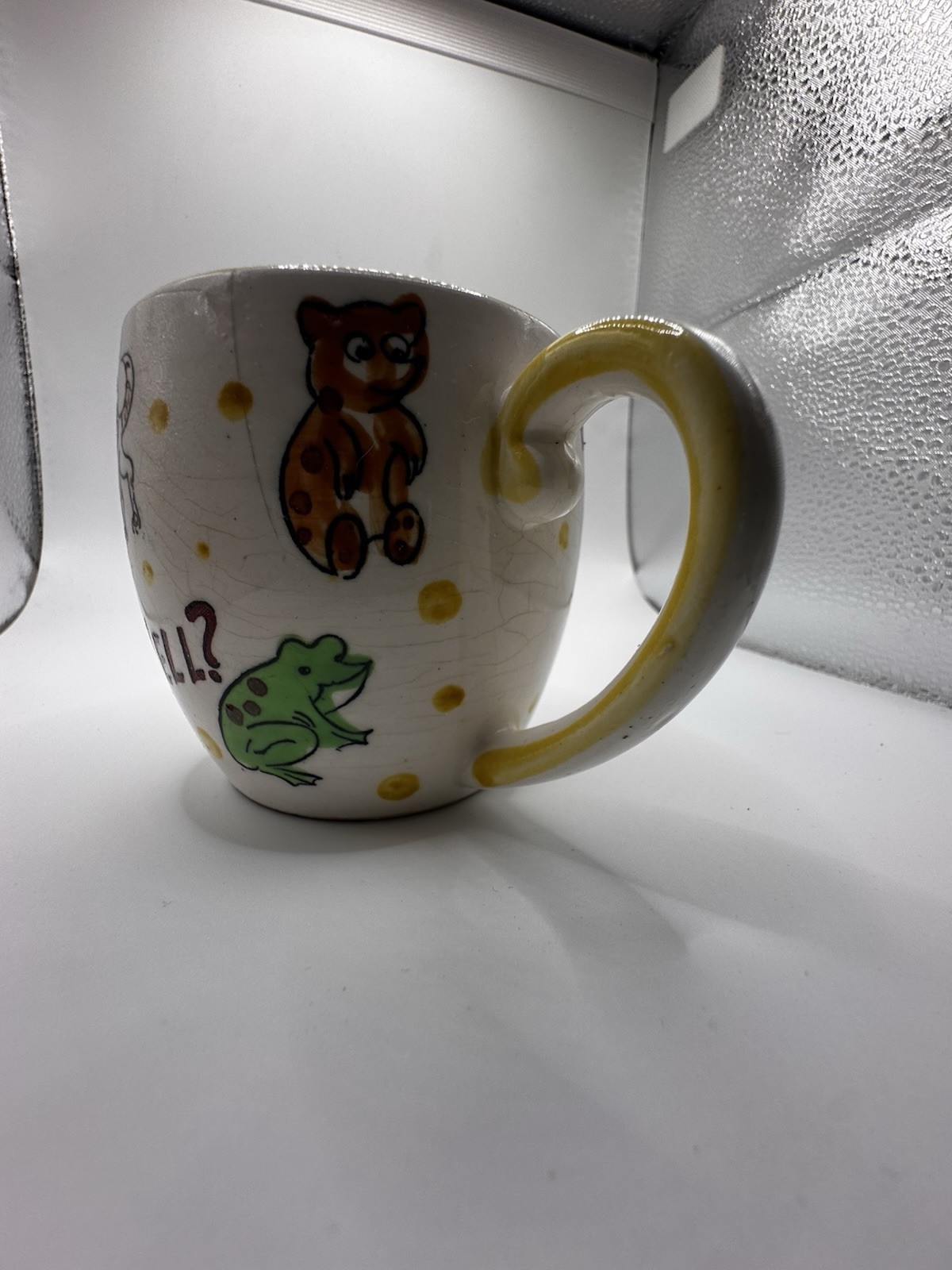 VTG Fairy Tale Mystery Mug “Guess Who Is At The Bottom The Well?” NASCO MCM 50s