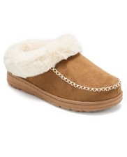 Dearfoams Cozy Comfort Women's Moc Toe Clog Slippers Size 5-6 NEW Chestnut