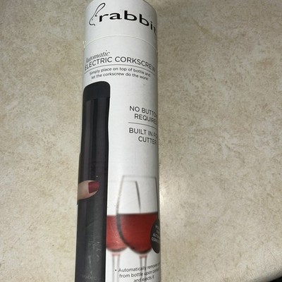 Rabbit Wine Rechargable  Electric automatic Corkscrew Foil Cutter Black