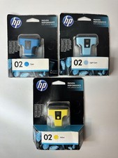 HP Photosmart 02 Cyan, Light Cyan, Yellow Ink Cartridges Exp-2013