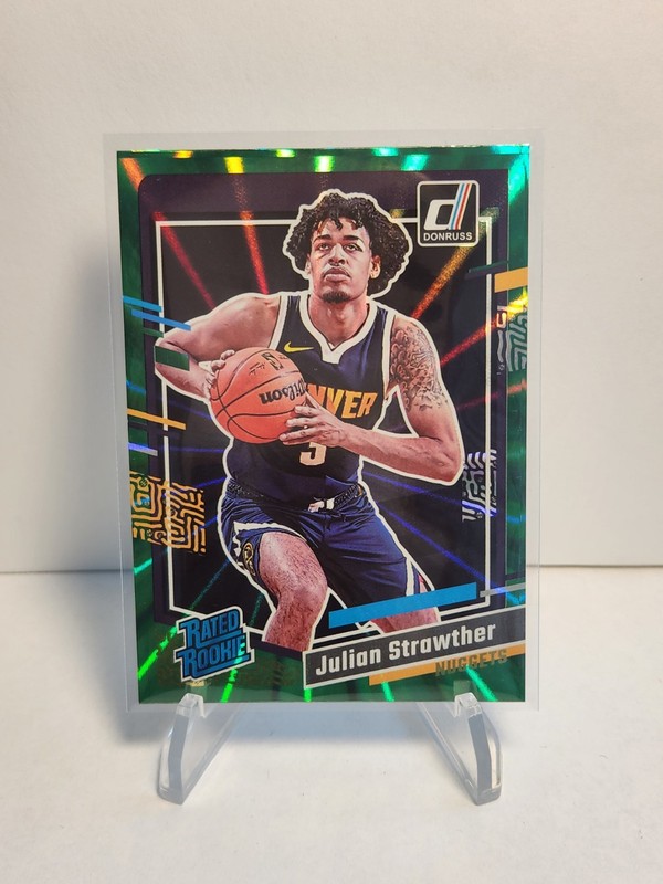 Julian Strawther RC 2023-24 Panini Donruss Green Holo Laser Rated Rookie #242