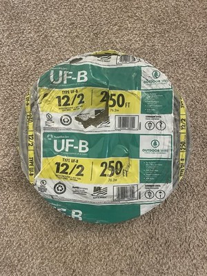 250' Southwire 12 AWG 12/2 UF-B Underground Feeder Cable 600V Copper Gray