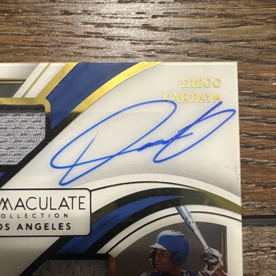 2023 Immaculate Material Signature Auto Diego Cartaya Josue De Paula Dodgers /99 - Image 4 of 4