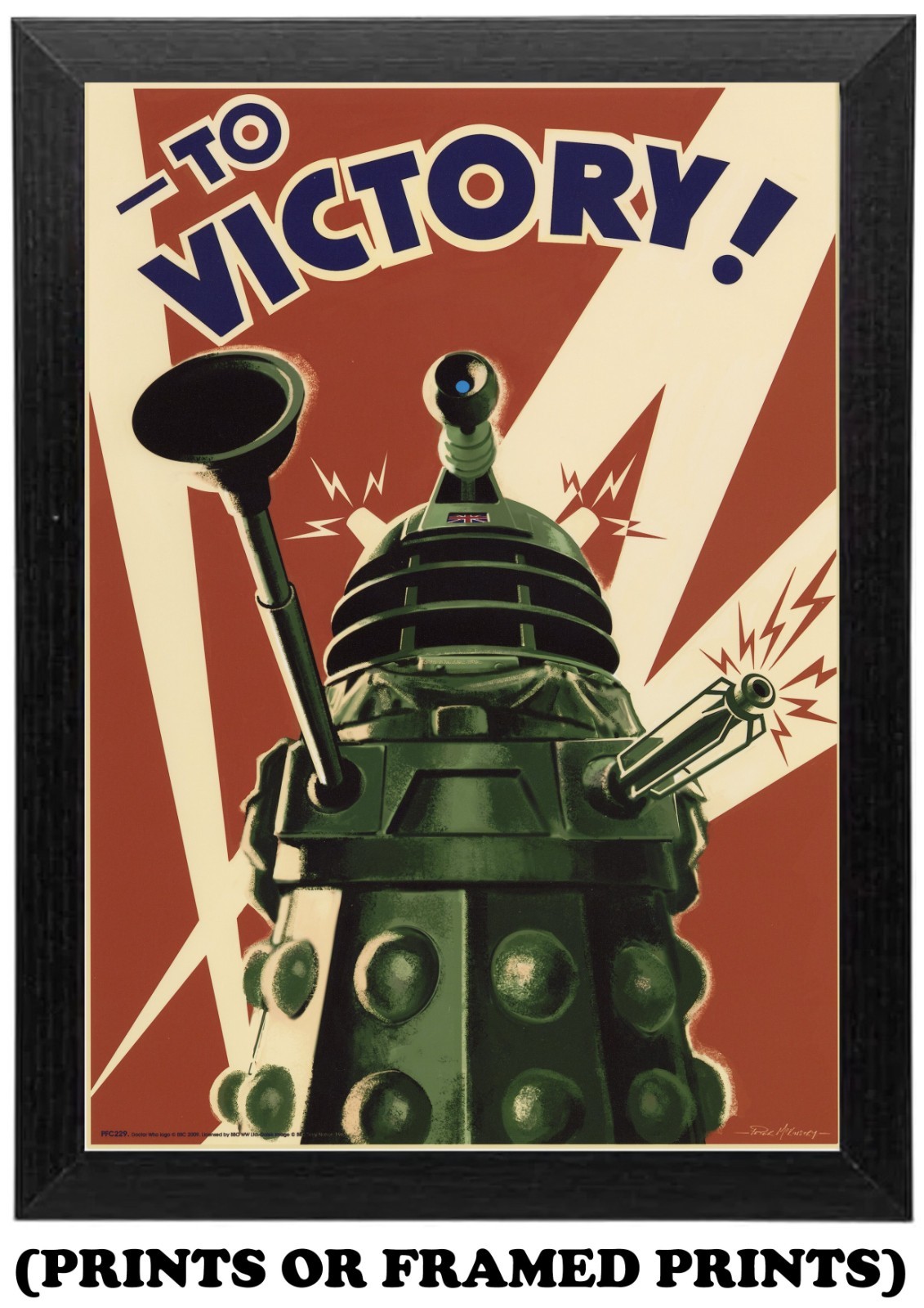 Impresión de póster de propaganda Dr Who To Victory Daleks Segunda Guerra Mundial - arte de pared A5 A4 A3 #149