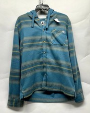 Salty Crew Men's Small Steel Blue Outback Hooded Flannel R1 