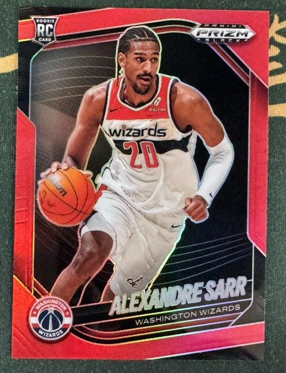 Alexandre Sarr 2024-25 Panini Prizm Black Red Prizm RC 081/299 #46
