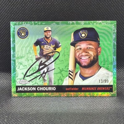 2025 Topps Chrome Platinum  - Jackson Chourio #16 Topps Toile Green Vibration 99