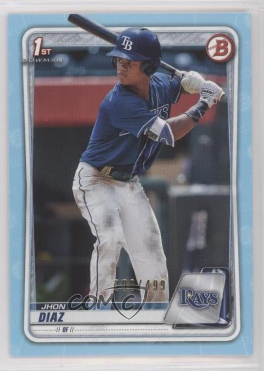 2020 Bowman Prospects Sky Blue /499 Jhon Diaz #BP-30 ni4
