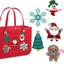  5 PCS Christmas Charms Compatible with Bogg Bag Accessories Santa Claus, Ch...