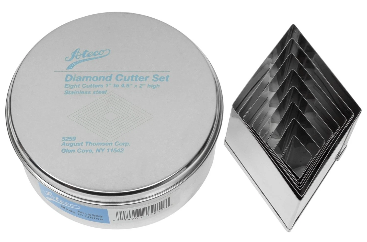 8pc Stainless Steel Diamond Shaped Cutter Set