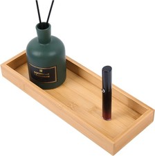 Natural Bboo Vanity Tray, Sink Tray, Smooth and Thi Wooden Tray for