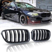 For 2011-2016 BMW F10 F11 M5 535i 550i 528i Front Kidney Grill Carbon Fiber Pair