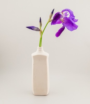 SELETTI - Monoflower Design Vase - Betonvase - aus Beton - WEISS Cod. 10755