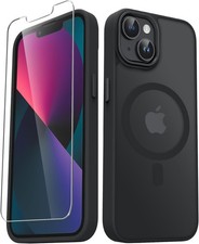 for iPhone 14 Case, 13 with 1 14/13 6.1 inch, Black