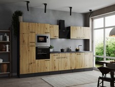 Cucina Cucinino Blocco Cucina Grigio Opaco Artigiano Rovere Oliver 340 CM