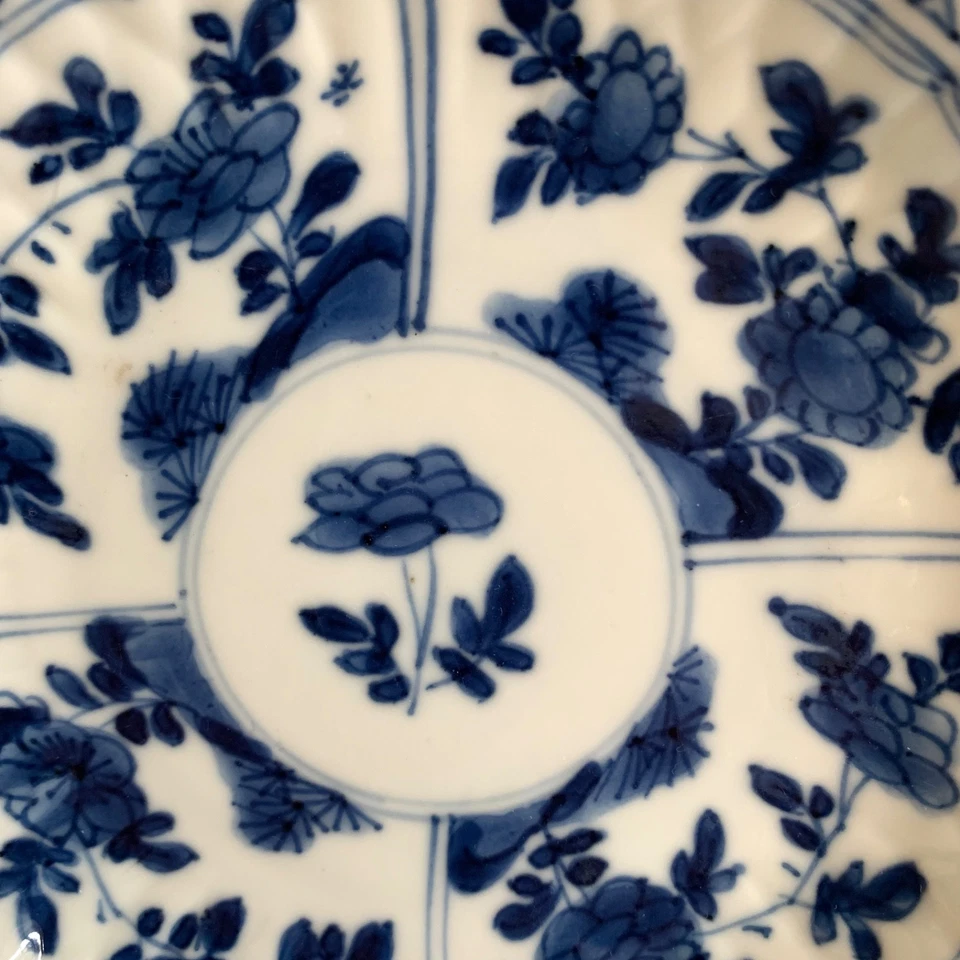 Antique Kangxi Chinese Blue & White Porcelain Small Plate Marked Qing Dynasty(1) - Bild 2 von 4