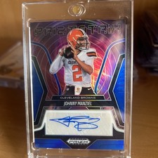 JOHNNY MANZIEL 2025 Panini Prizm Black Prizmatrix Blue Auto /49 Browns