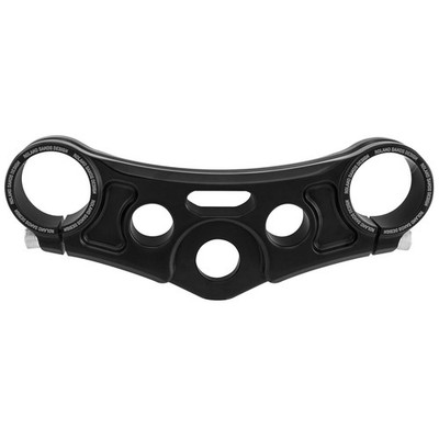 Top Triple Clamp - Gloss Black - With Riser Holes 0208-2108-B