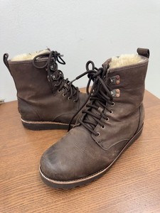 UGG Hannen Boot Men 9 Brown Leather Waterproof Shearling Lined 1008146 Hannen Ugg | eBay main image 3