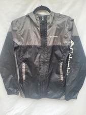 Columbia Boys Windbreaker Rain Jacket Coat Waterproof Black/Gray Size L 14-16 
