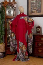 DEAR VANILLA JAPANESE FURISODE SILK KIMONO WOMEN'S AUTHENTIC JAPAN MADE VINTAGE