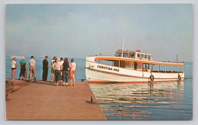 Christina Mae Ferry Boat to Presque Isle State Park Erie Pennsylvania Postcard