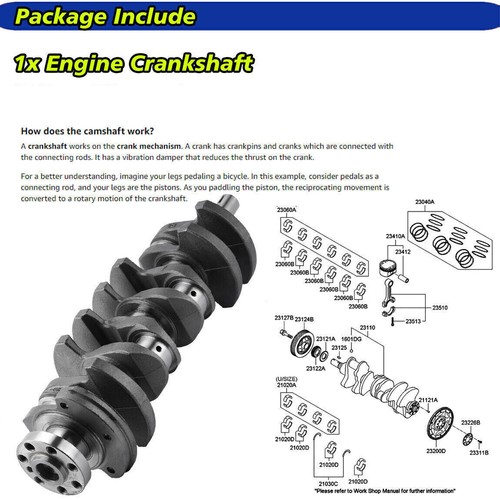 71RZ62GF00 Crankshaft & Bearing Fit Hyundai Genesis Sonata Kia Optima 2.0L Turbo - Picture 7 of 13