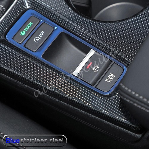 For Honda Civic 2022-2023 Blue Stainless Steel e-Handbrack Cover Trims Accessory - Foto 2 di 4
