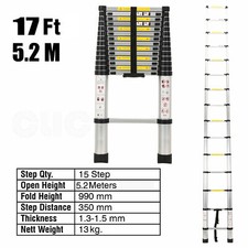 Folding Telescoping Ladder 1.4M-6.2M Aluminum Extendable Ladder Lightweight Bar