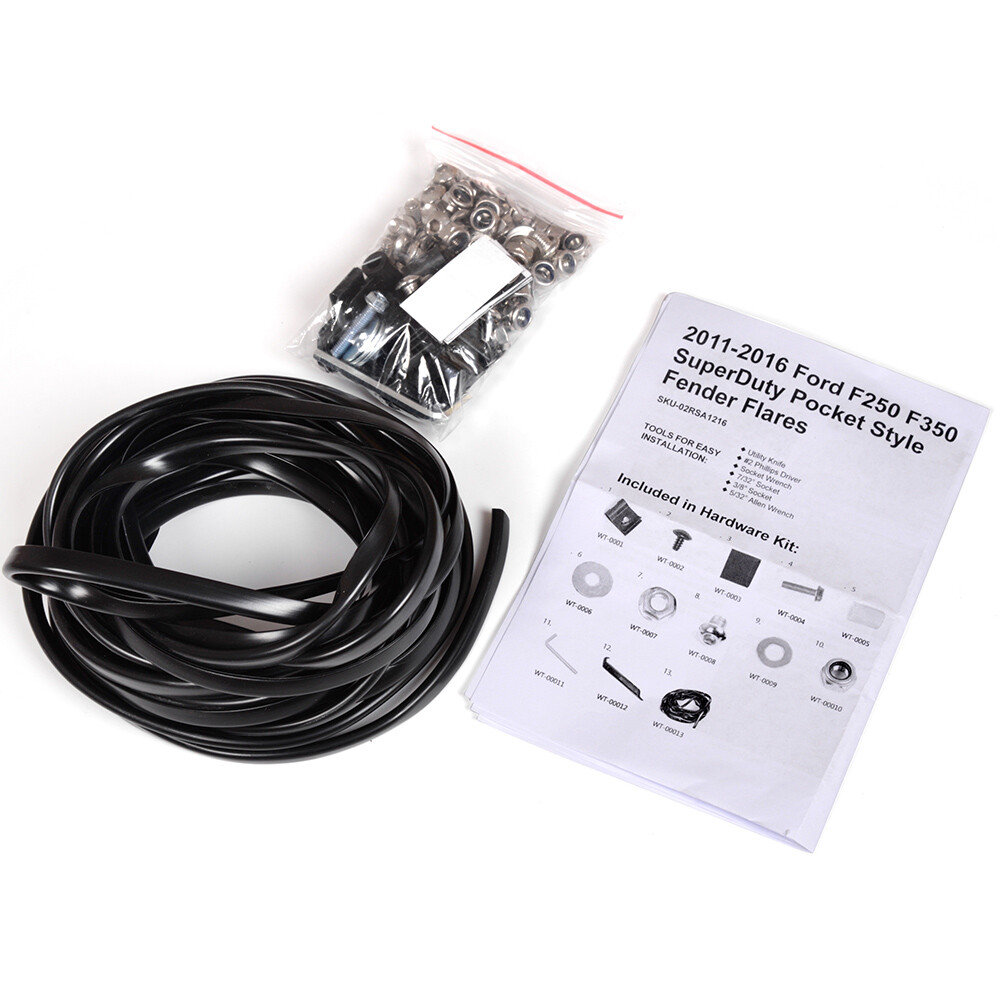 Textured Pocket Rivet Fender Flares Fit For Ford F-250 F-350 Super Duty 2011-16