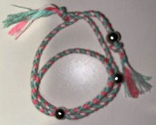NEW BOHO BRAIDED THREAD FRIENDSHIP BRACELET ADJUSTABLE COLOR GREEN PINK WHITE
