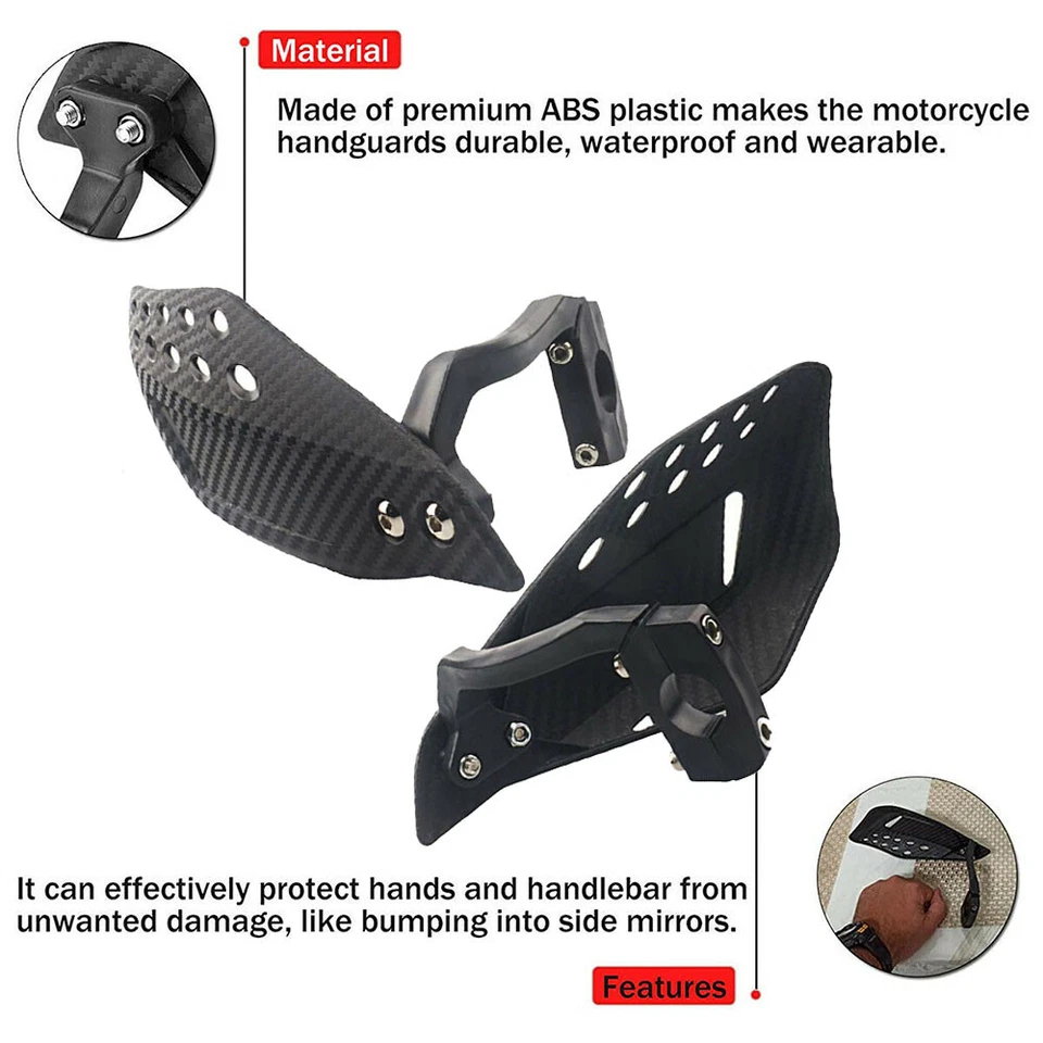 For Dirt Bike ATV Motorcycle 7/8" Universal Handlebar Hand Guards Protector Kits Foto 3 de 4