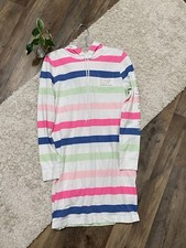 Vineyard Vines Size Small Whale Logo Vibrant Striped Hooded Cover Up Shirt Dress