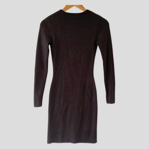 Wyaf Black Stretchy Knit Bodycon Short Dress XS - Bild 2 von 7