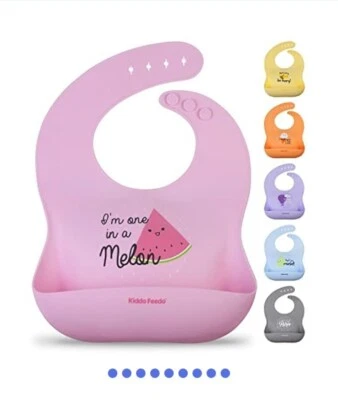 KIDDO FEEDO Silicone Baby Bibs Soft, Adjustable, Waterproof And Non Messy, Dishwasher Safe
