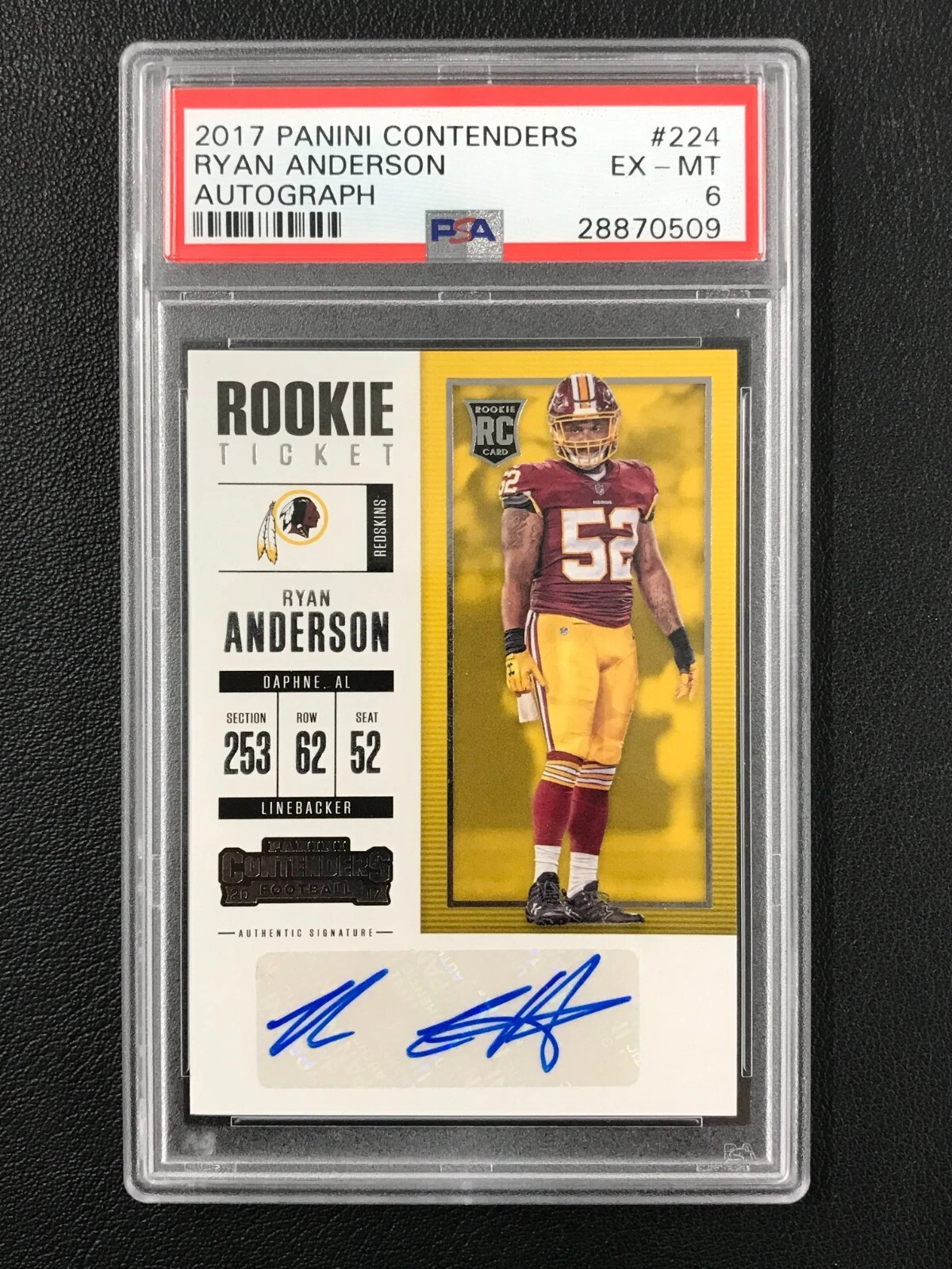 Ryan Anderson Panini Contenders #224 Autograph