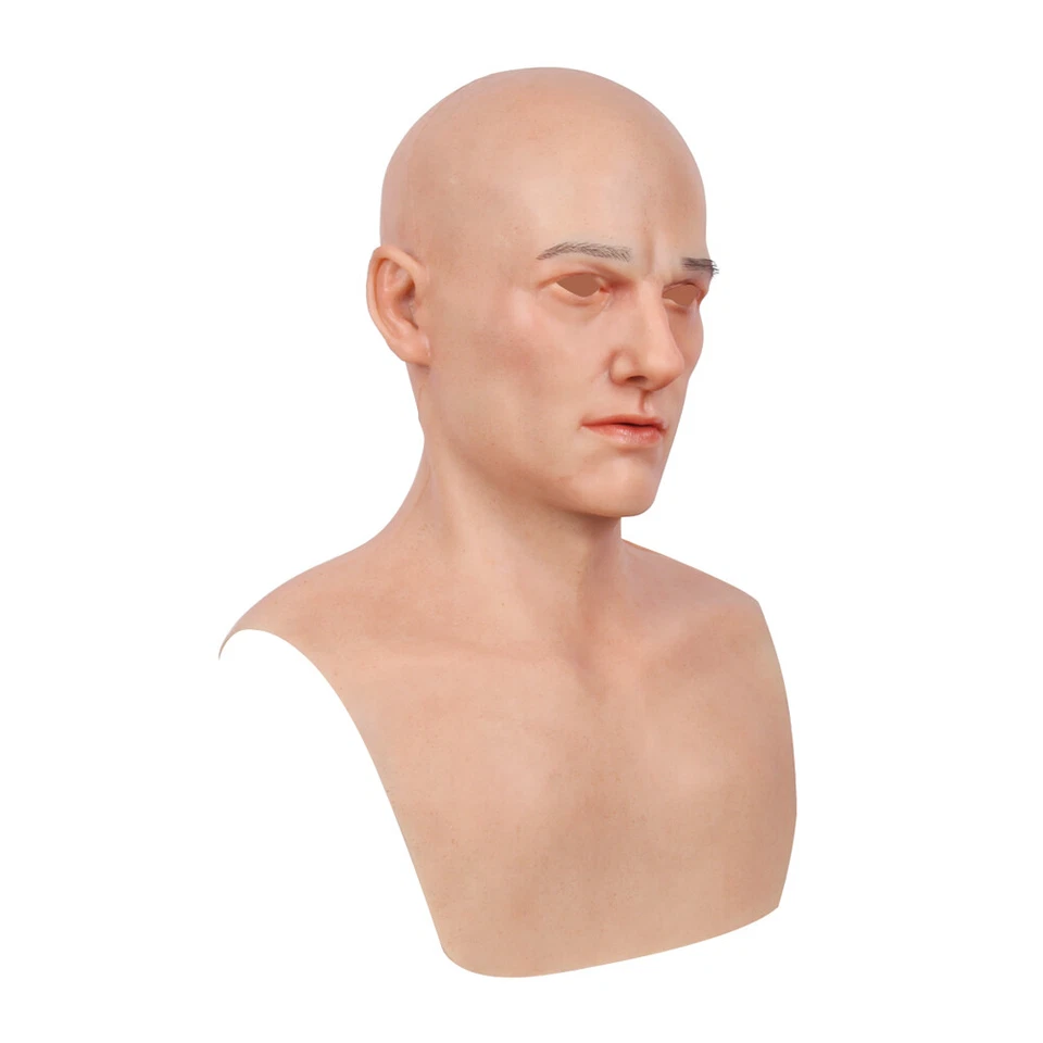 IMI Realistic Silicone Young Man Mask Crossdresser Face Headwear Halloween Props - Image 4 of 4