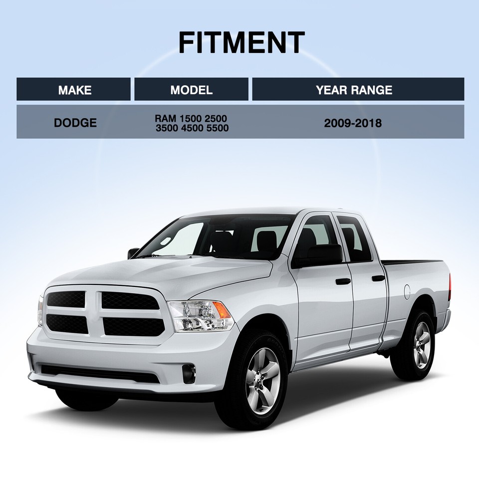Pickup Quad Style Black Headlights Head Lamps Car Headlight for Dodge Ram 1500 2500 3500 2009-2018