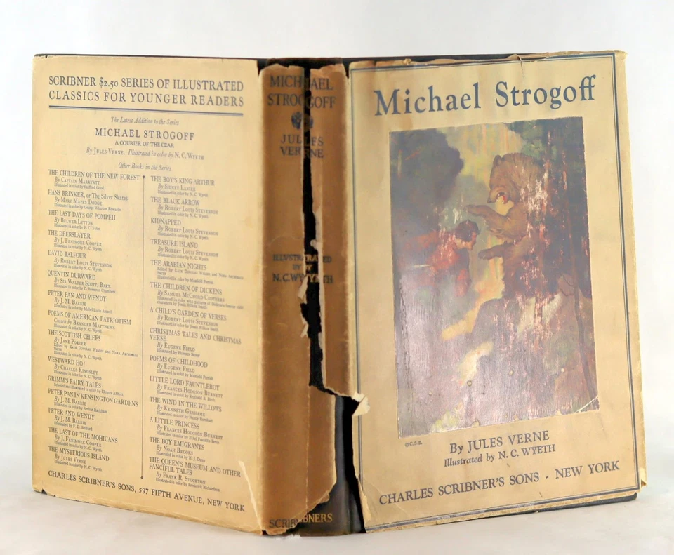 N C Wyeth Jules Verne 1st Ed 1927 Michael Strogoff A Courier of the Czar HC w/DJ - Image 4 of 4