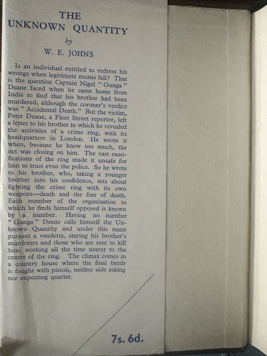 Die unbekannte Menge, W. E. Johns. 1940. Frühe Ausgabe im Schutzumschlag. Selten - Bild 4 von 6