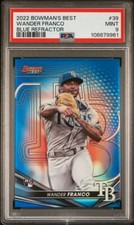 2022 Bowman’s Blue Refractor #39 Wander Franco Tampa Bay Rays /150 Rookie PSA 9
