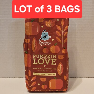 3 x 11oz. Caribou Pumpkin Love GROUND Medium Roast Coffee *BEST BY 3/25/25*