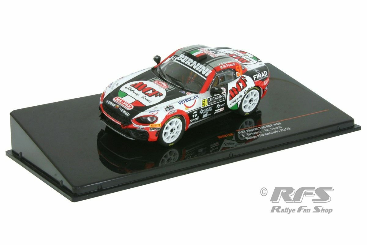 Miniature IXO 1/43 Fiat 124 RGT Rallye Monte Carlo 2019 N°1 - Enrico Brazzoli