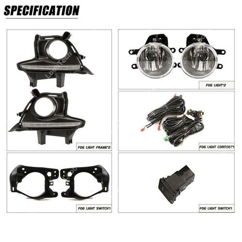 Halogen Fog Light Bumper Frame Cover Daytime Running Light For Toyota Kluger 14- - Picture 2 of 8
