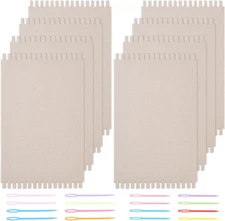 8PCS Cardboard Weaving Looms & 16PCS Safety Plastic Sewing Needles, Wide Card Lo
