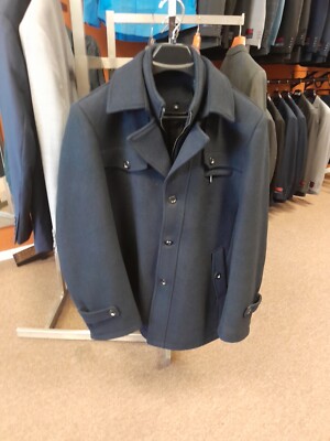 ELITE THREADING CO XL Mens Navy Smart Winter Warm Wool Pea Coat