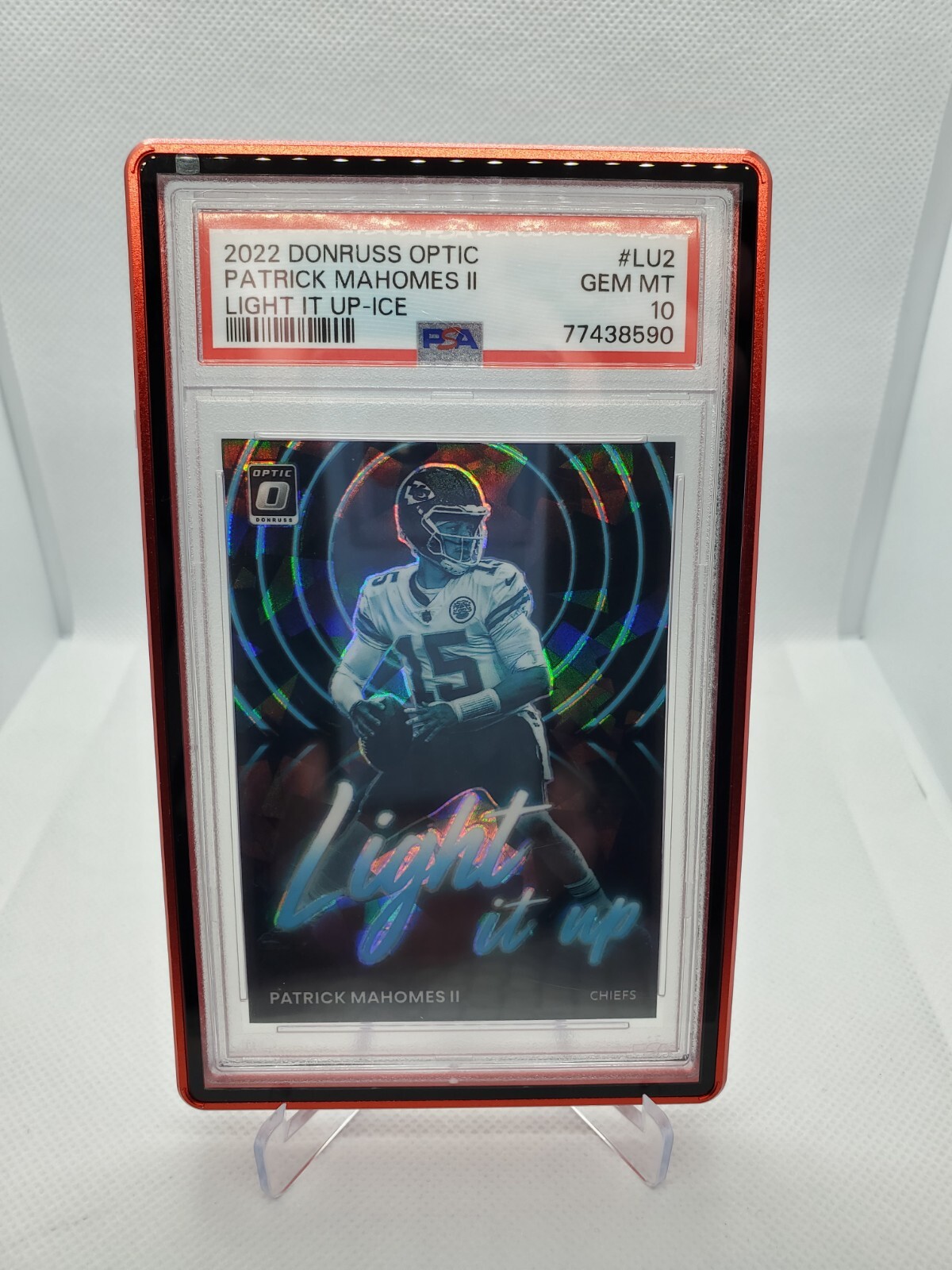 2022 Donruss Optic Patrick Mahomes Light It Up Ice /15 SSP PSA 10 🔥 POP 3