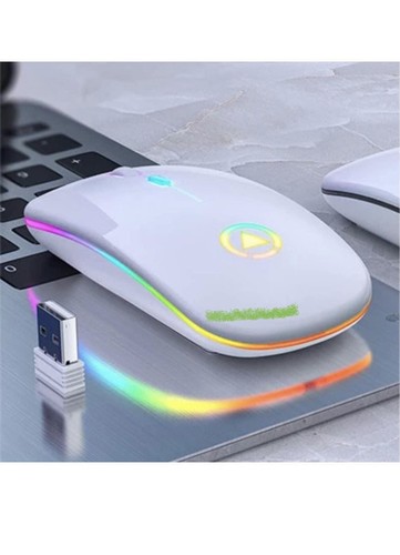 Thin Slim 2.4G Optical Computer Mouse 1600 DPI Adjustable RGB Mouse Game Mouse